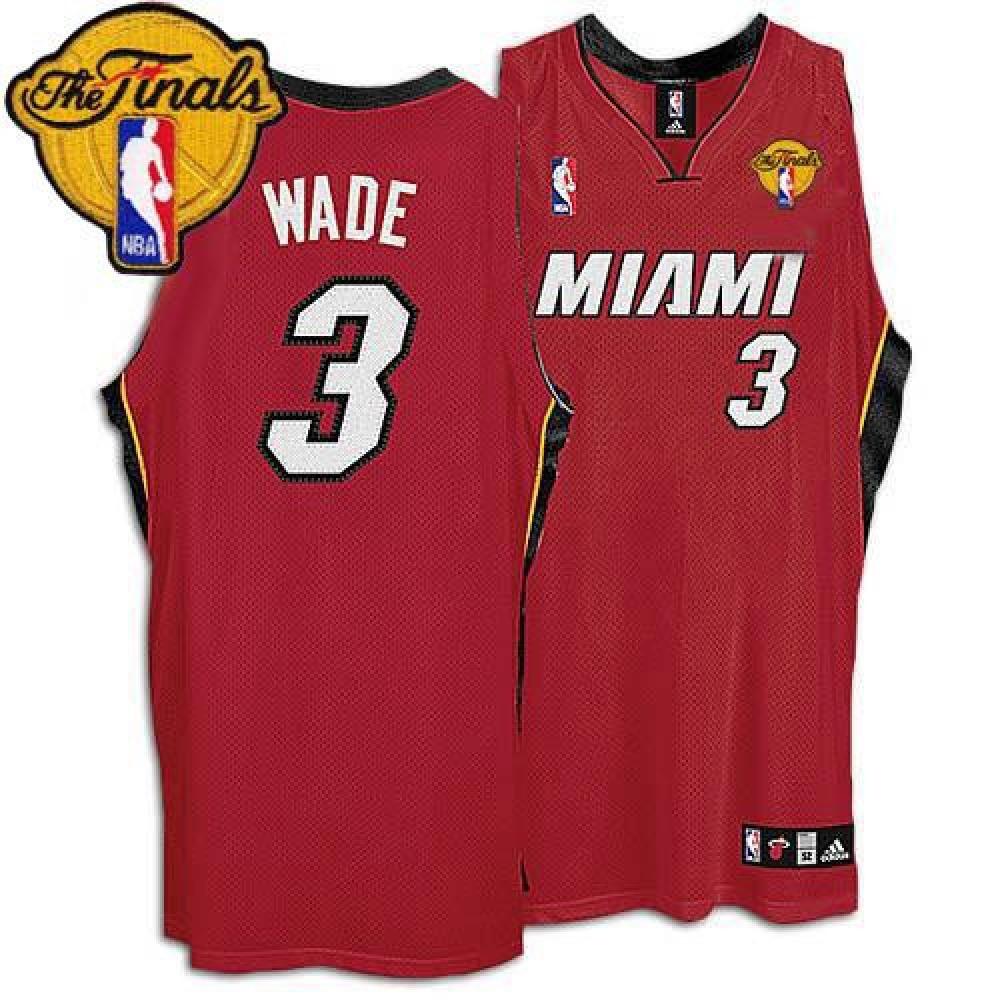 Performance Men's Miami Heat #3 Dwyane Red Basketball Jersey
