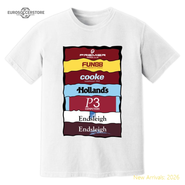 Burnley Sponsor History T-shirt (white) - Official Edition
