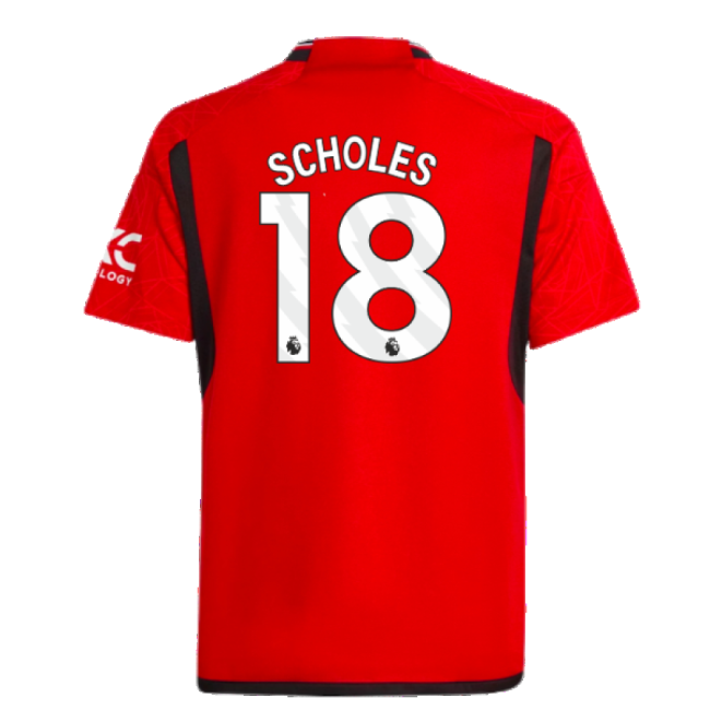 Top-grade 2023-2024 Man Utd Home Shirt (kids) (scholes 18)