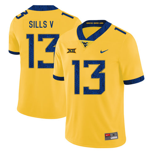 Men's None Yellow 2024 authentic David Sills #13 game day Jersey
