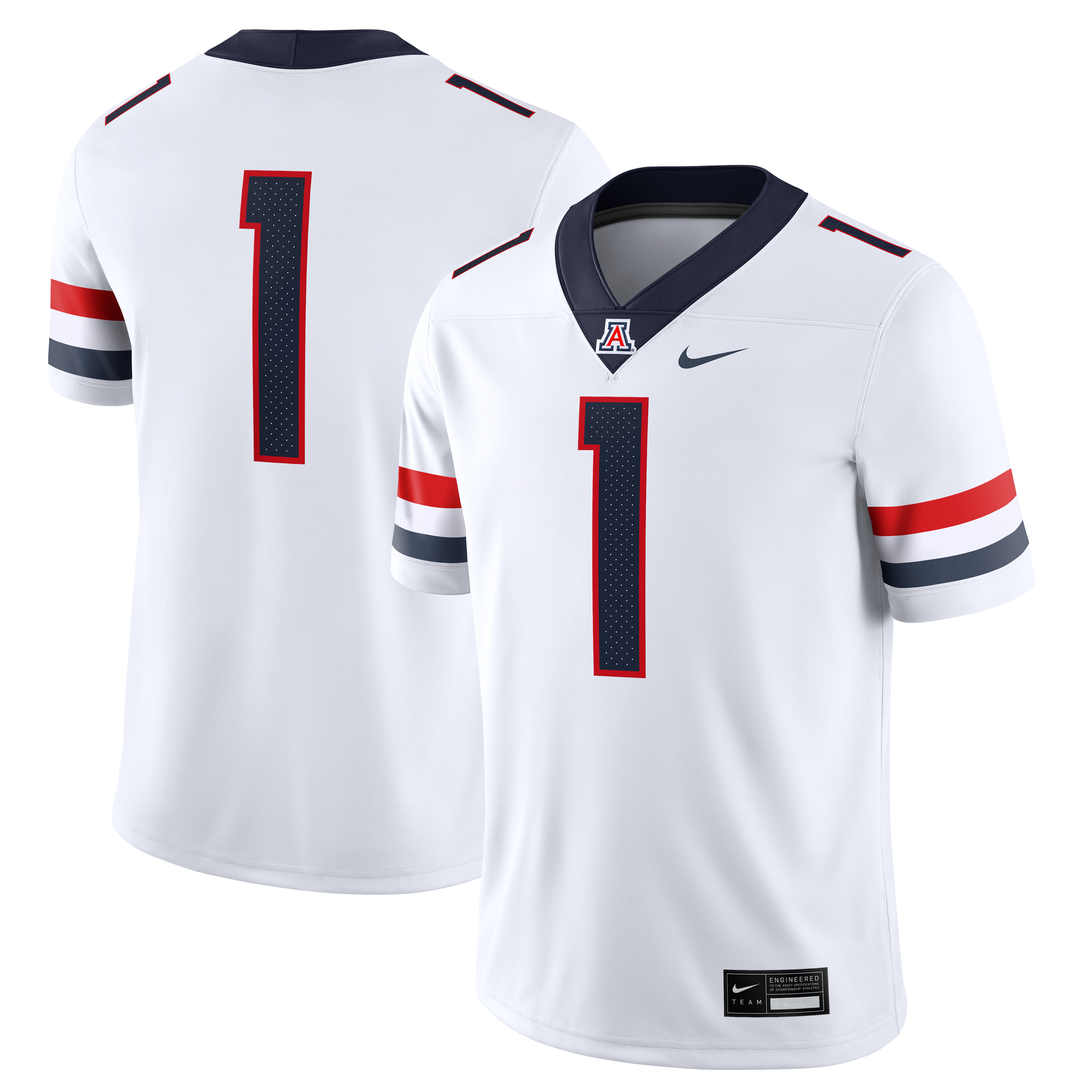 #1 Arizona Wildcats Nike Road Game Football Jersey - White