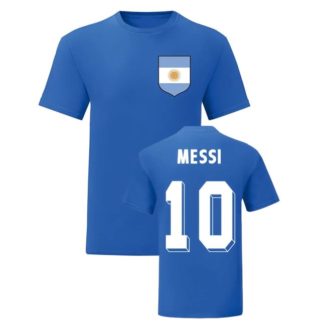 Pro-Grade World-Class Lionel Messi Argentina National Hero Tee (Blue)
