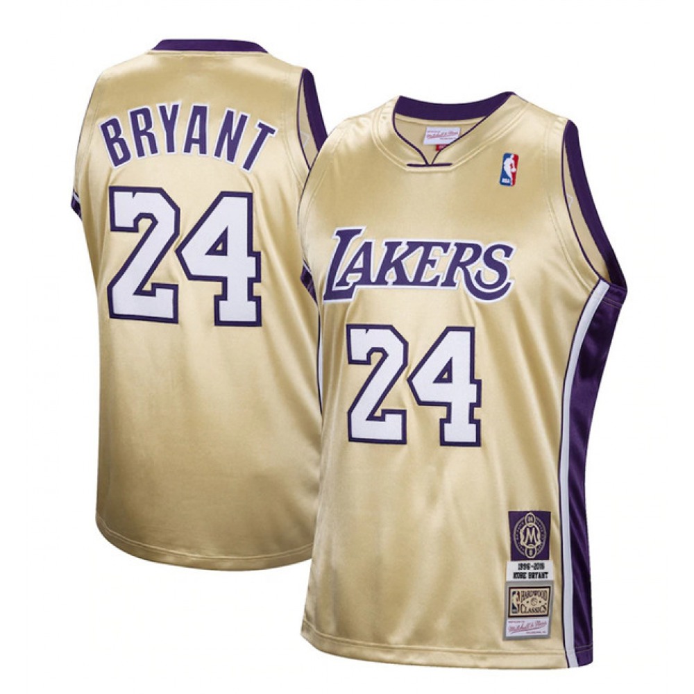 Men's Los Angeles Lakers #24 Kobe Bryant Gold Stitched Jersey