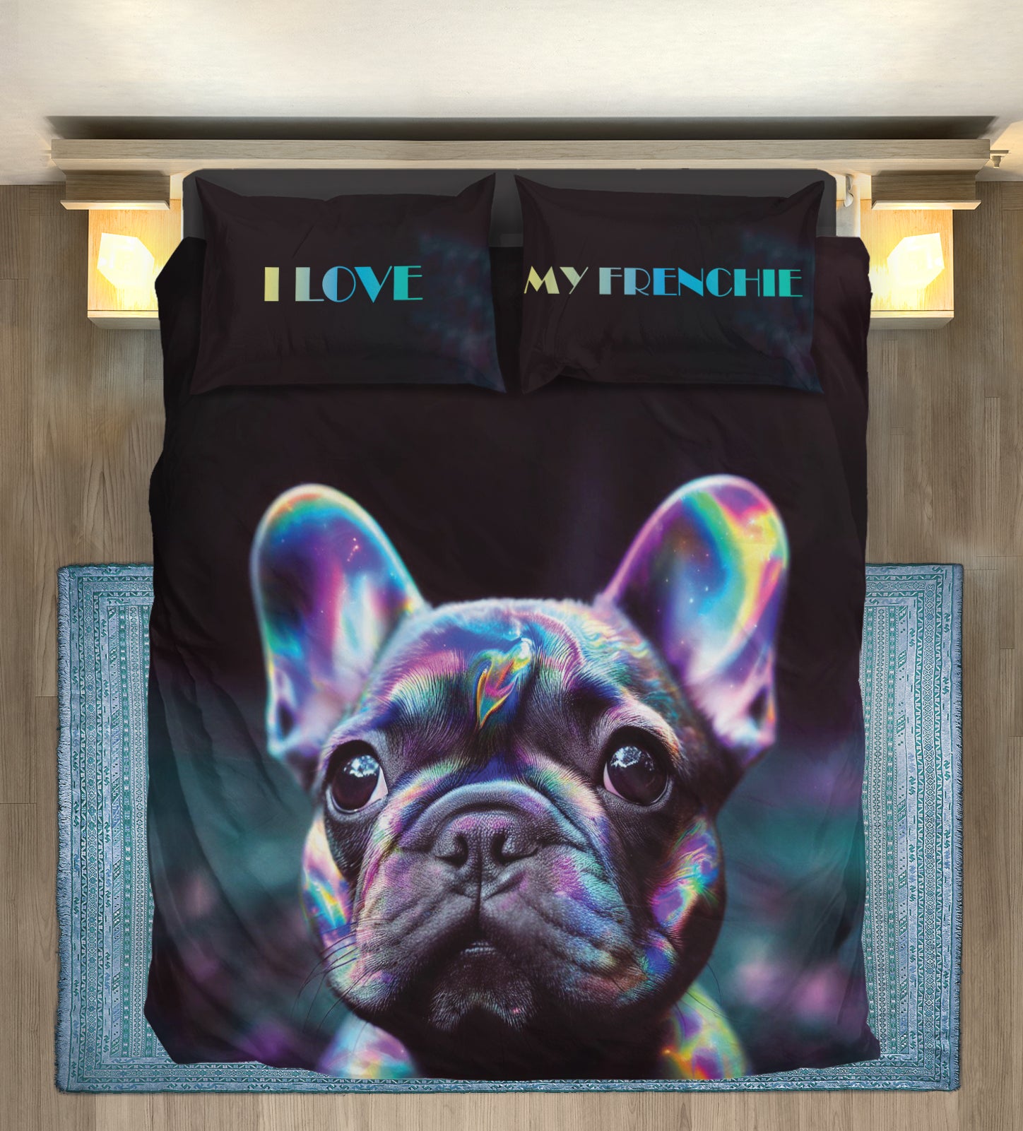 French Bulldog Blu Bedding Set Cute Frenchie Essential