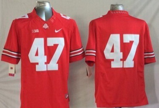 Men's Ohio St Buckeyes Red 2014 comfortable None #47 durabl Jersey