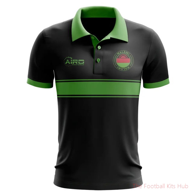 Malawi Concept Stripe Polo Shirt (Black)