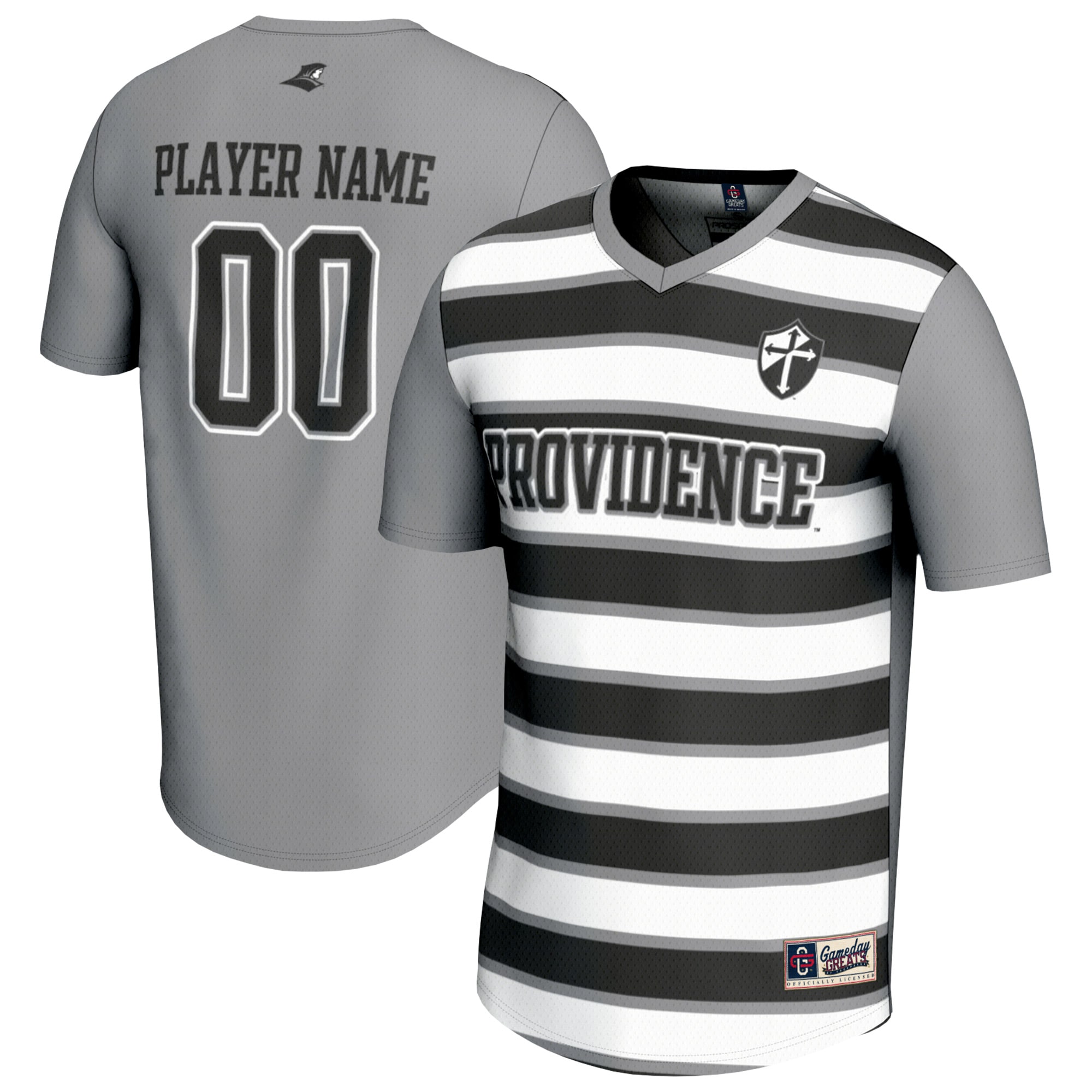 [JED] Providence Friars GameDay Greats Youth NIL Pick-A-Player Collegiate Women's Soccer Lightweight Fashion Jersey - Silver/Black