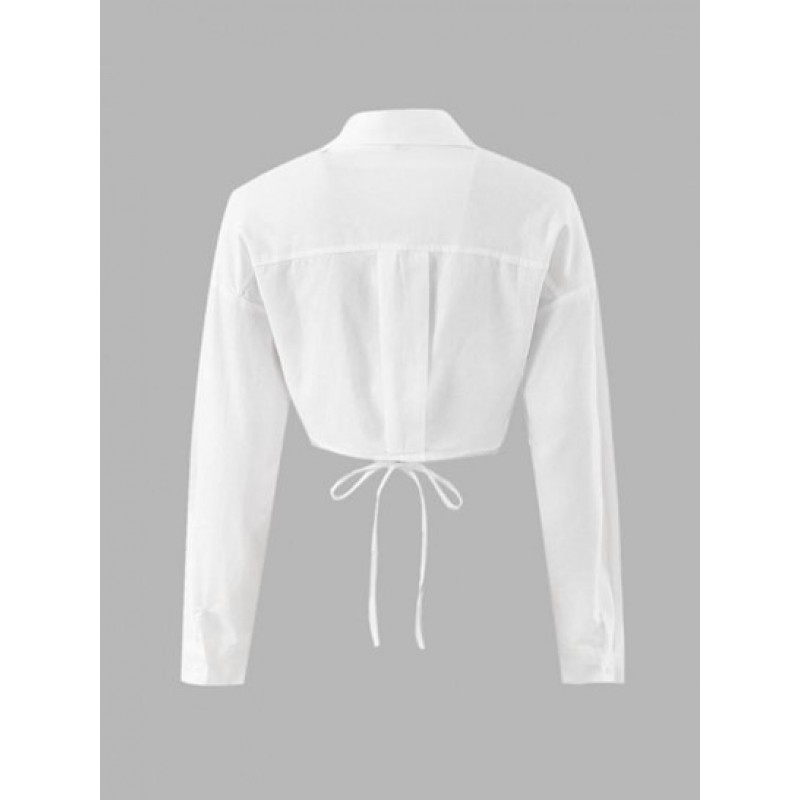 Drop Shoulder Midriff Flossing Crop Shirt JV5510