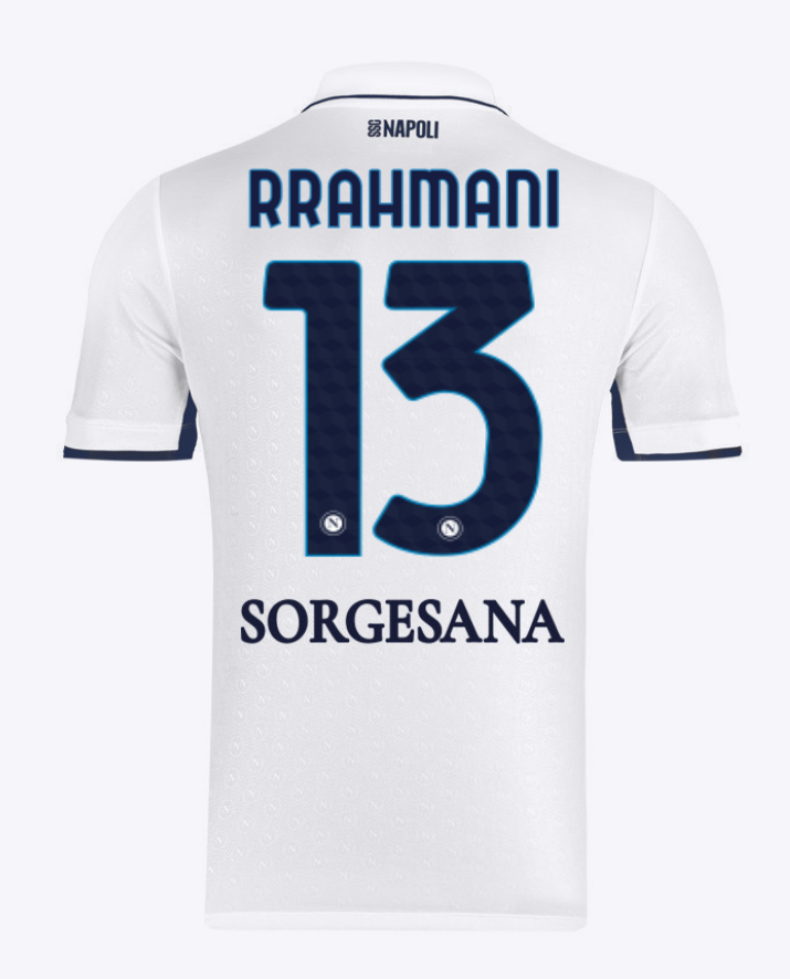 Napoli's 24-25 Season Away Jersey with Rrahmani's Name and Number 13