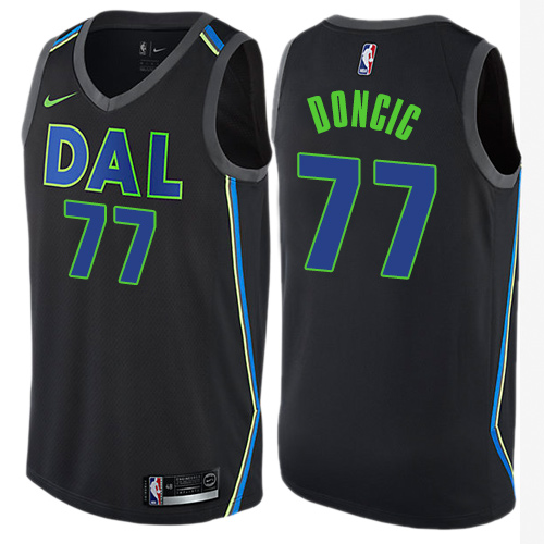DAL Black Nike L. Doncic #77 NBA Jersey Basketball Jersey NBA Fan Apparel