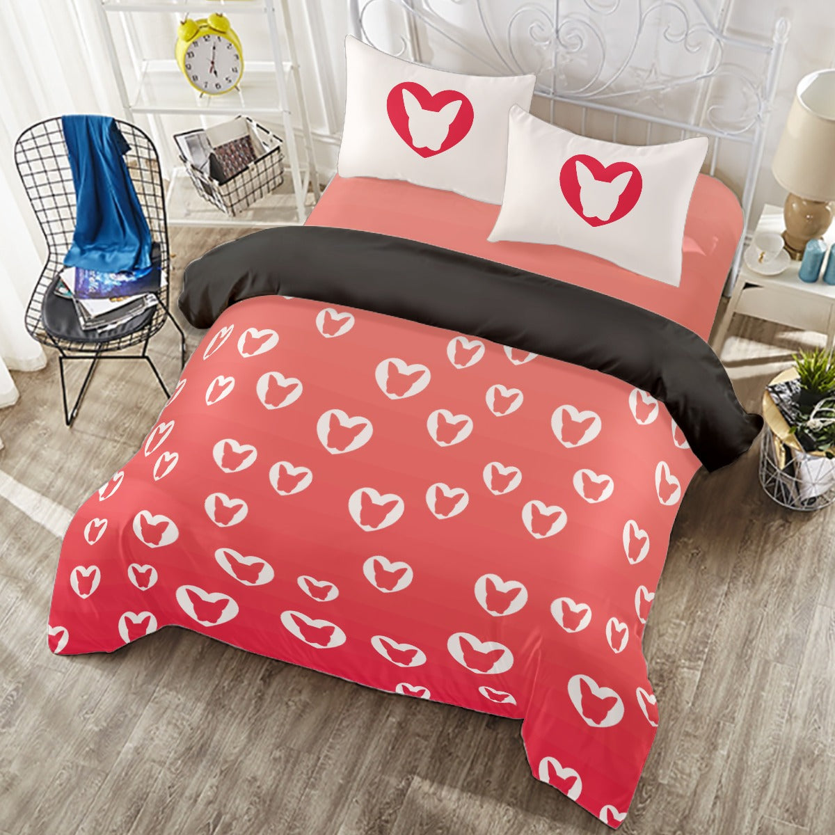 French Bulldog Chance Duvet Cover Set For Boston Terrier Lovers Durable Dog Item