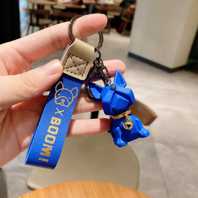 Stylish French Bulldog Bell Keychain