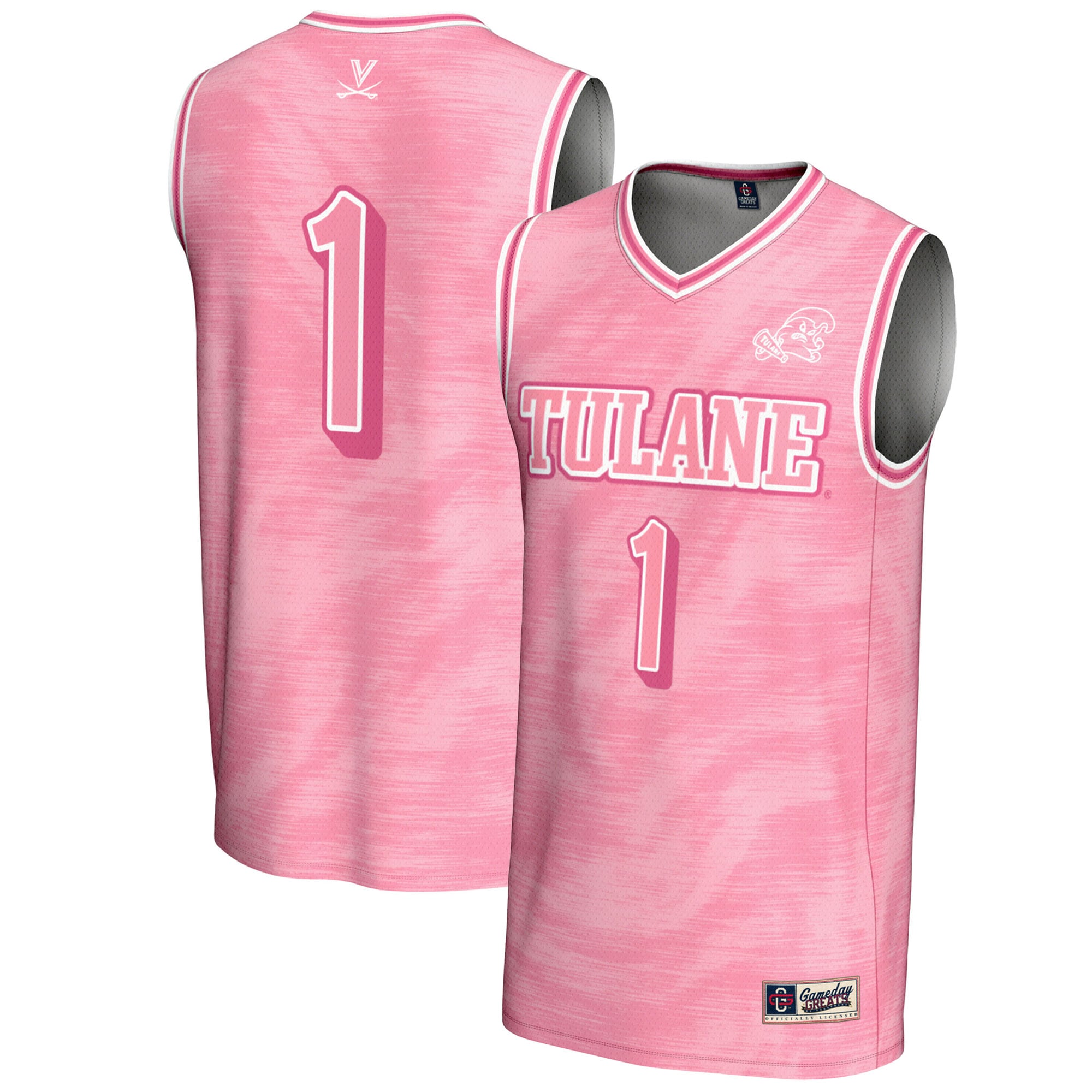 [NJP] Tulane Green Wave GameDay Greats Youth Lightweight Basketball Jersey - Pink