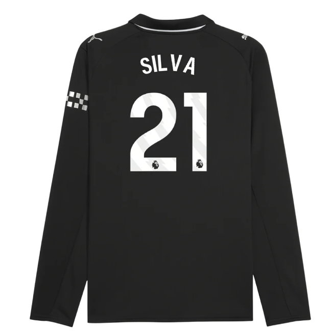 2025-2026 Man City Long Sleeve Away Shirt (Silva 21)