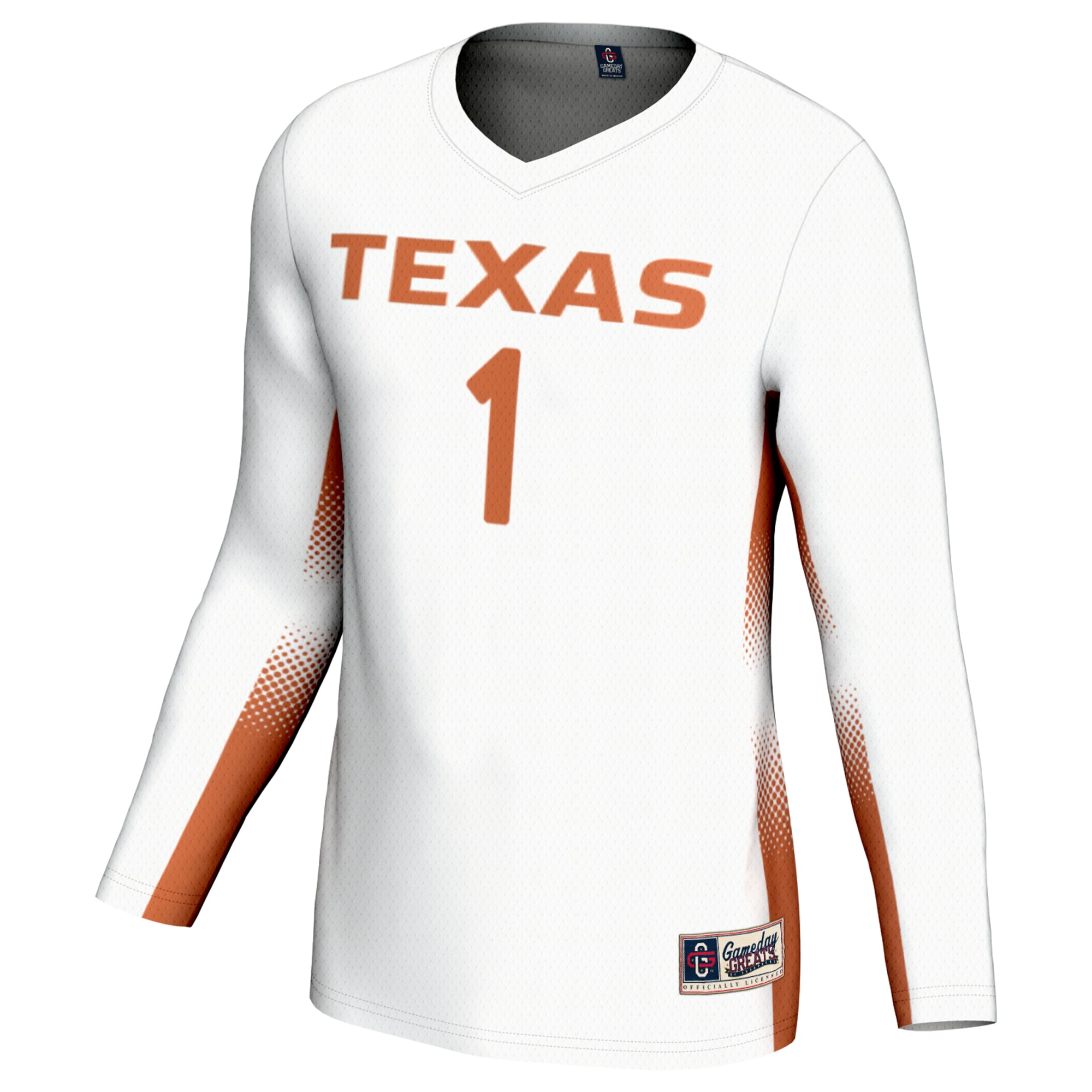 [DDG] Texas Longhorns GameDay Greats Unisex Lightweight Volleyball Jersey - White