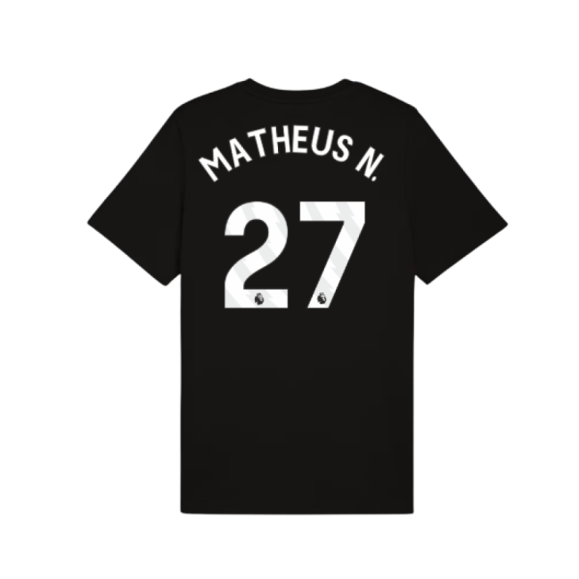 Professional 2025-2026 Man City FtblESS Tee Black Matheus N. 27