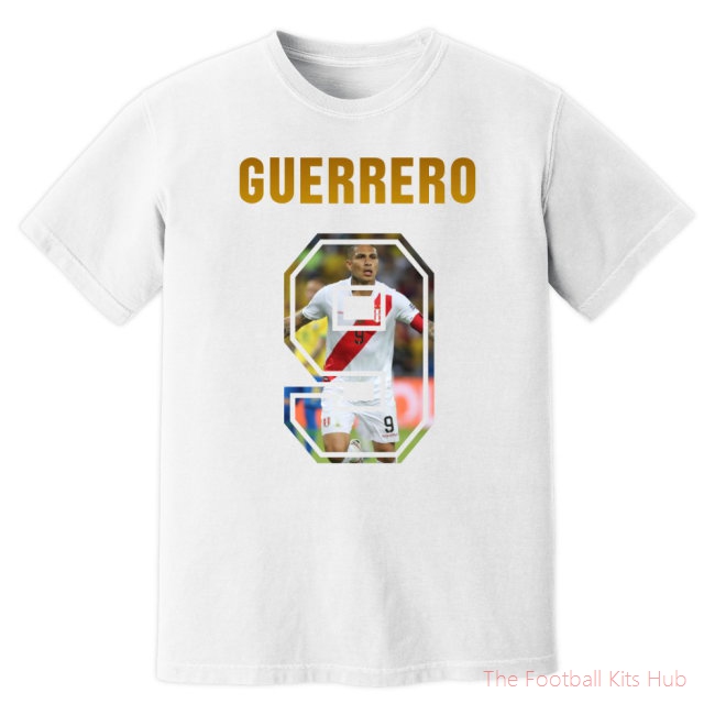 Paolo Guerrero Peru Name And Number T-Shirt (White)