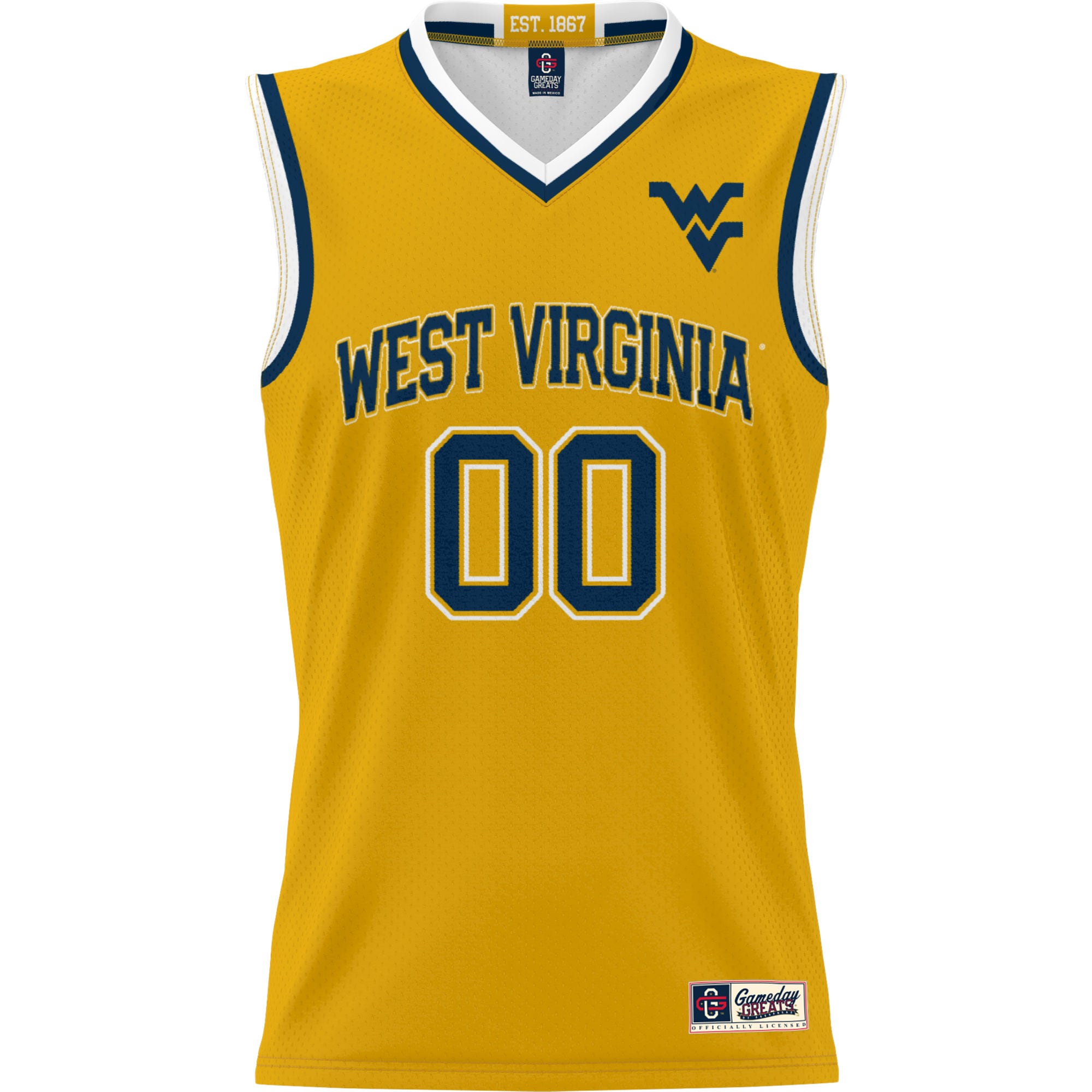 [NJP] West Virginia Mountaineers GameDay Greats Unisex Lightweight NIL Pick-A-Player Women's Basketball Jersey - Gold
