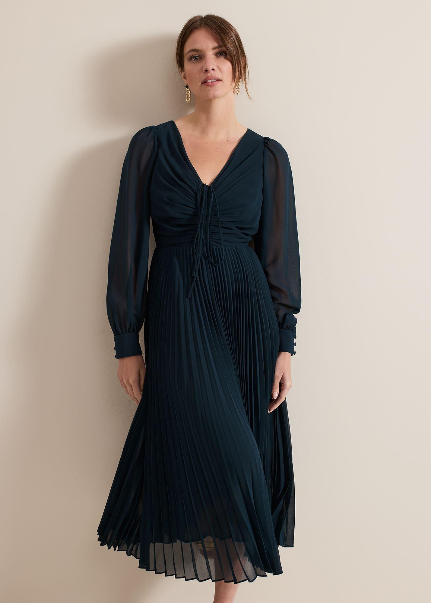Petite Kindra Teal Midi Dress