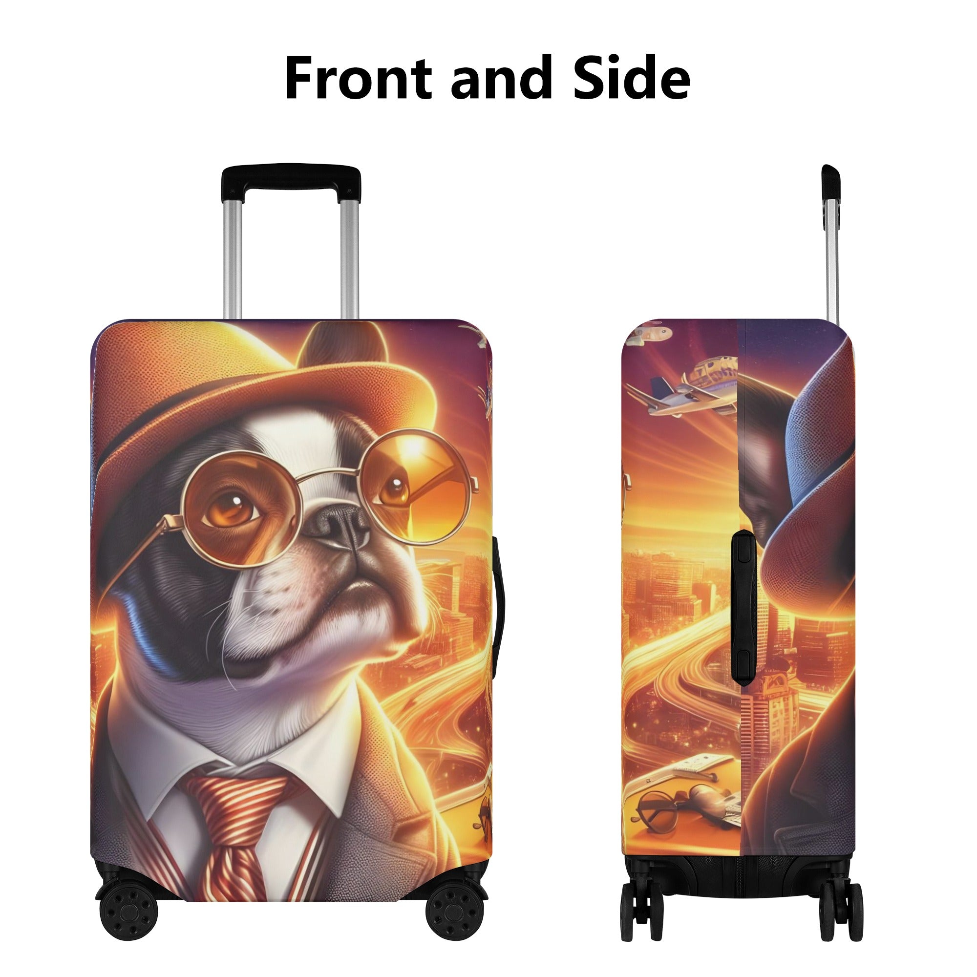 French Bulldog Zeus Luggage Cover For Boston Terrier Lovers Durable Dog Item