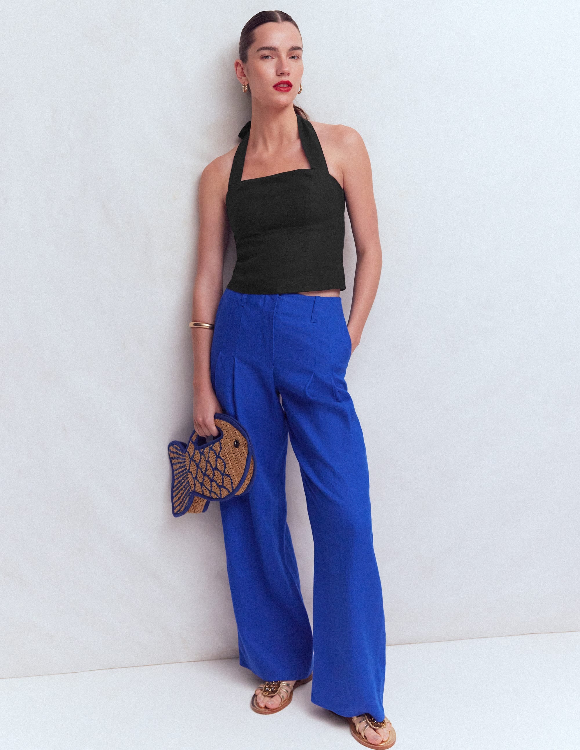 Halterneck Linen Top