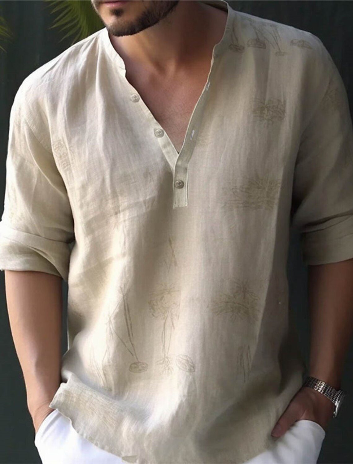 Men's Totem Ethnic Shirt Button Up Long Sleeve Fashion Streetwear