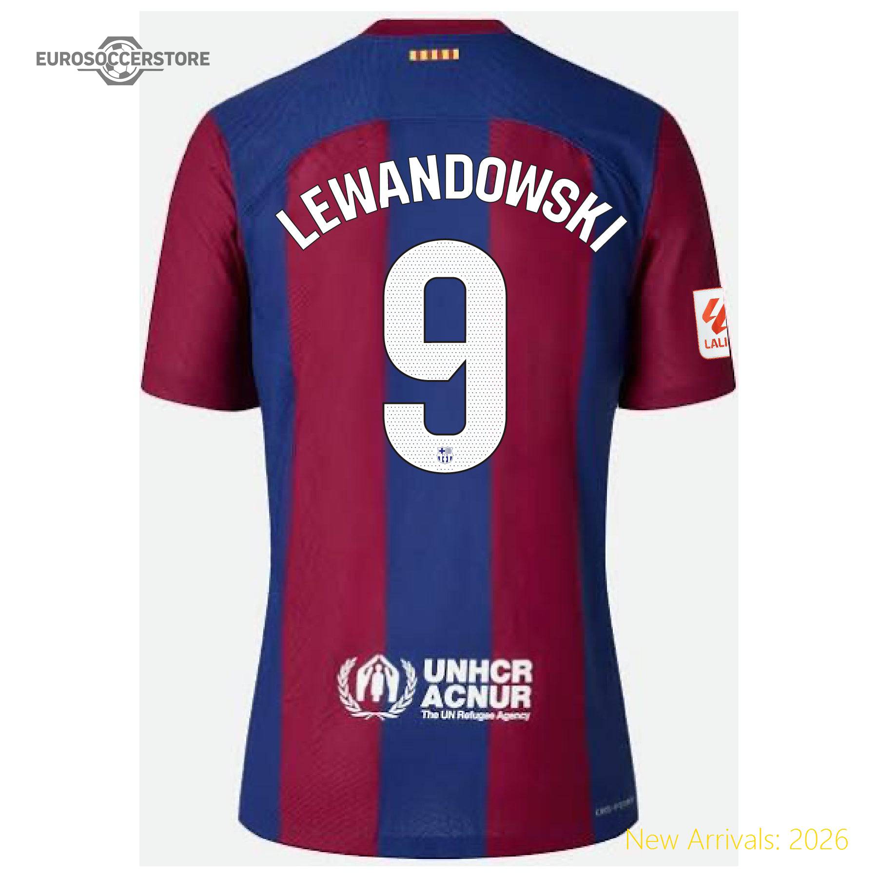 Women Bar Lewandowski Barcelona Home Premium Home Jersey 2023