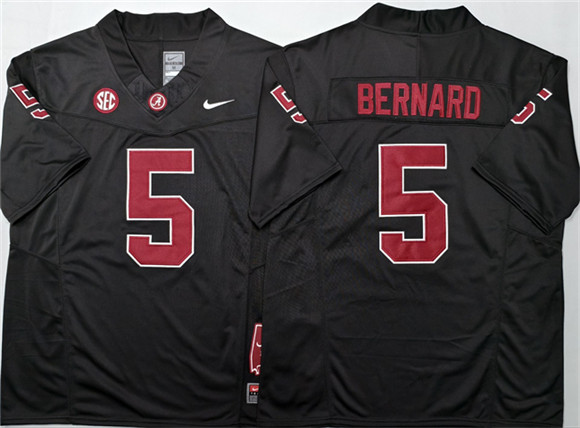 Men's ALA Tide Black 2024 college football Germie Bernard #5 game day