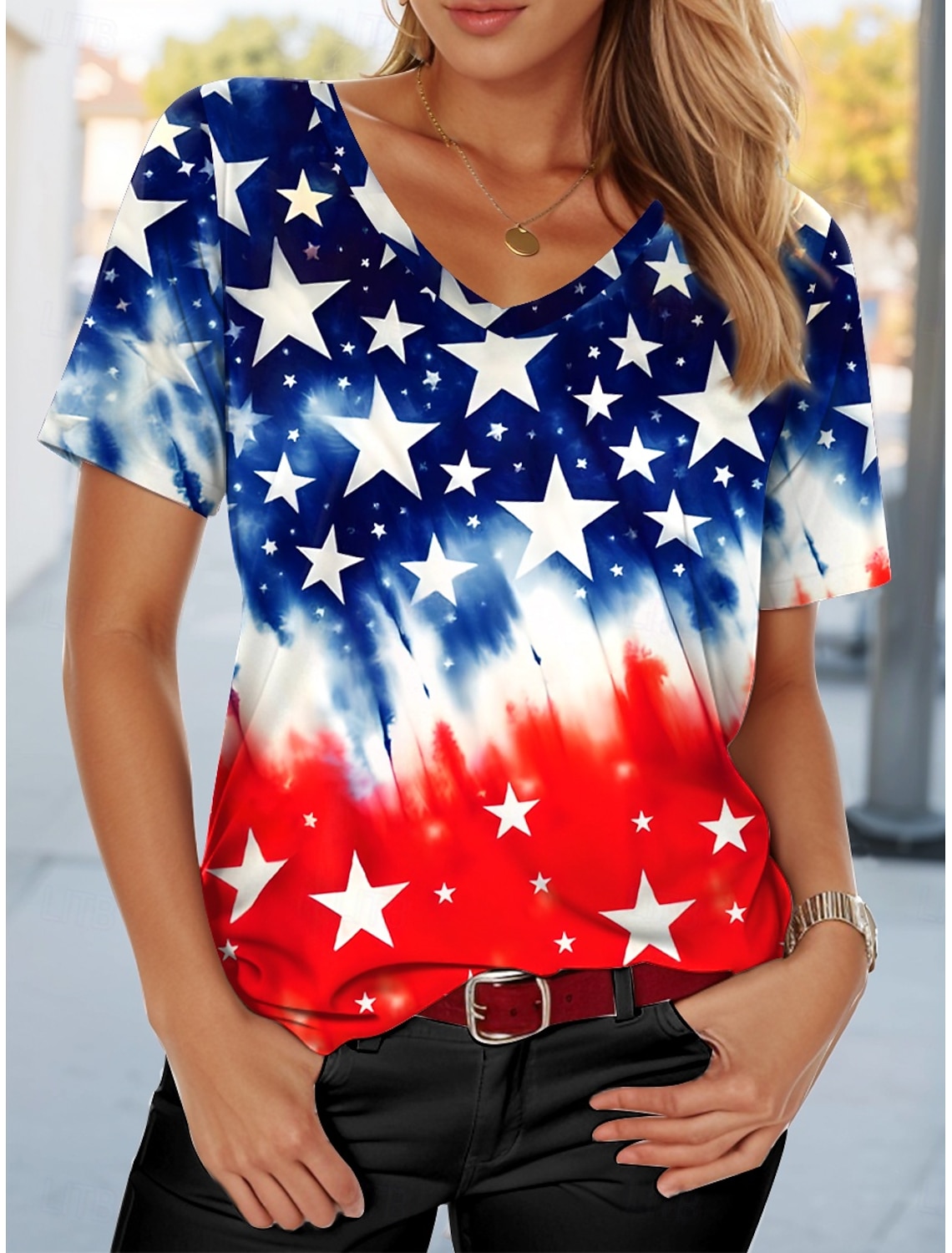 Independence Day Patriotic Women's Camisole Tank Top Flag Sleeveless Sleeveless V Neck Daily Red Summer