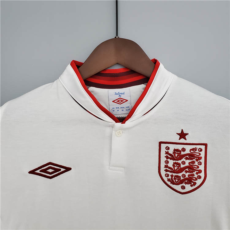 2012 England Home White Retro Soccer Jersey Football Shirt - Official