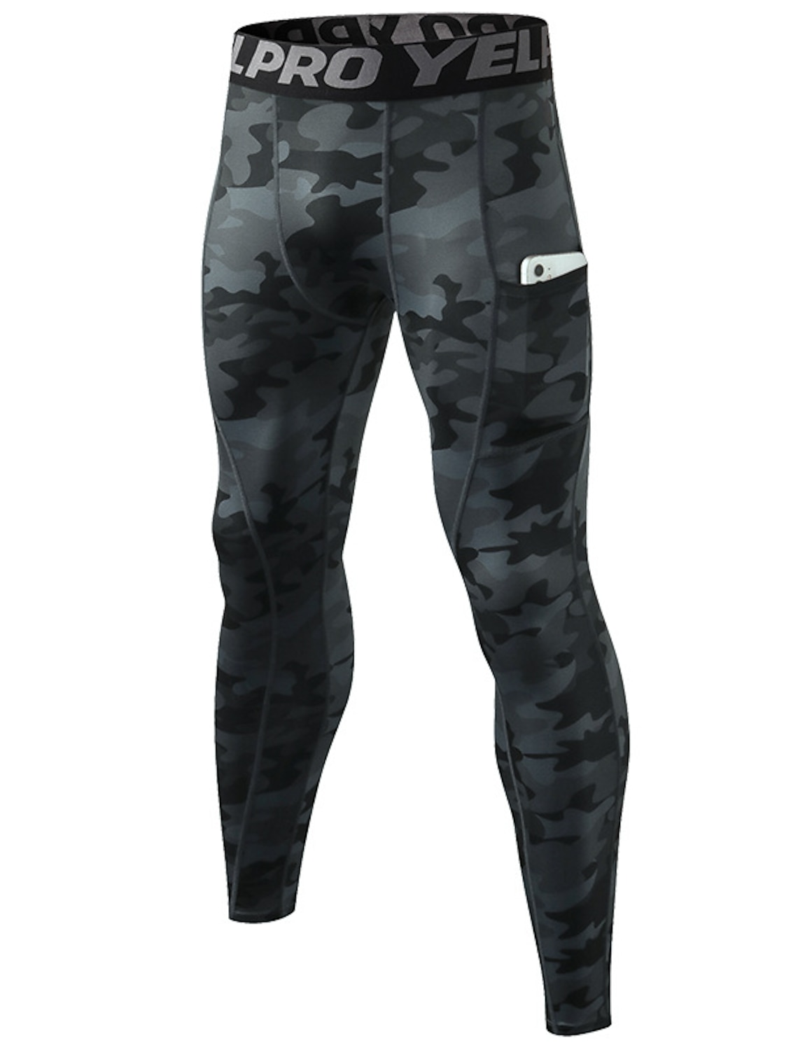 Men's Compression Pants Running Tights Leggings with Phone Pocket Base Layer Athletic Summer Spring Winter Spandex Quick Dry Sweat wicking Power Flex Breathable Gym Workout Running Fitness Skinny
