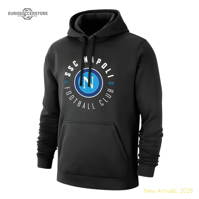 Premium Napoli Fc circle Footer With Hood - Black - Premium Collection