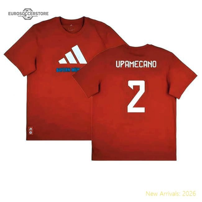 2025-2026 Bayern Munich Seasonal Graphic Tee (Red) (Upamecano 2)