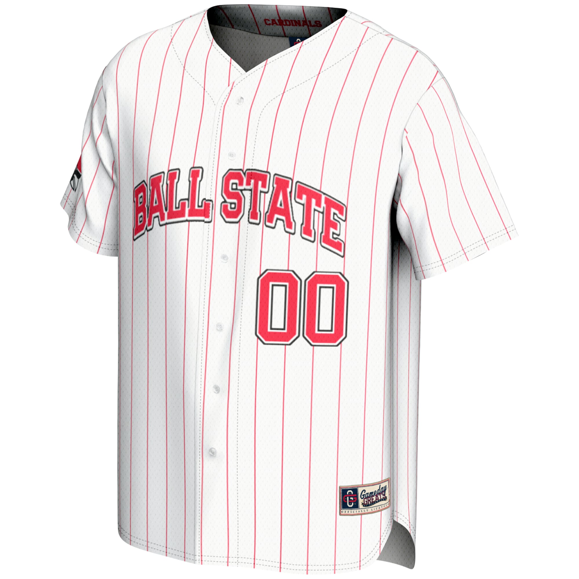 [NJP] Ball State Cardinals GameDay Greats NIL Pick-A-Player Lightweight Baseball Jersey - White