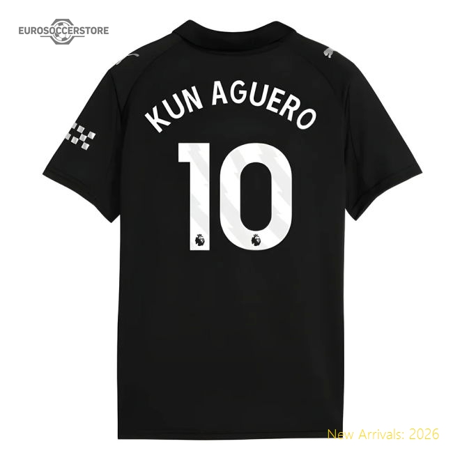 2025-2026 City Man Away Football Top (Kids) (Kun Aguero 10)