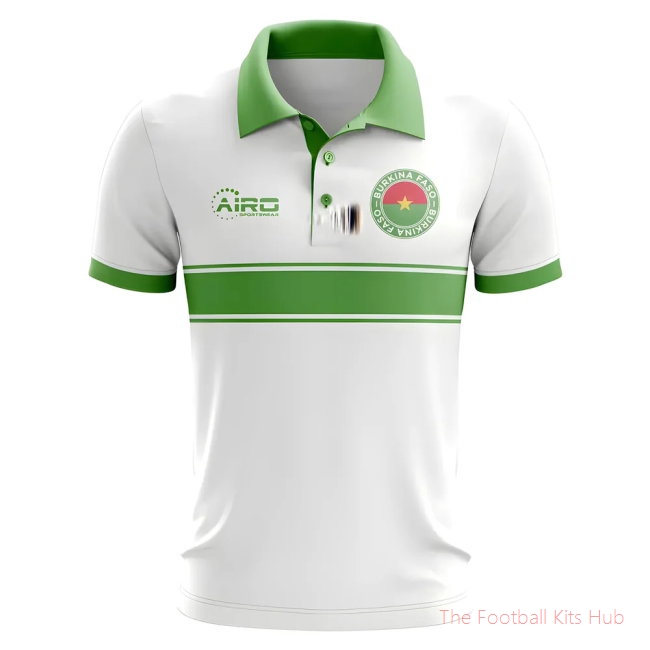 Burkina Faso Concept Stripe Polo Shirt (White)