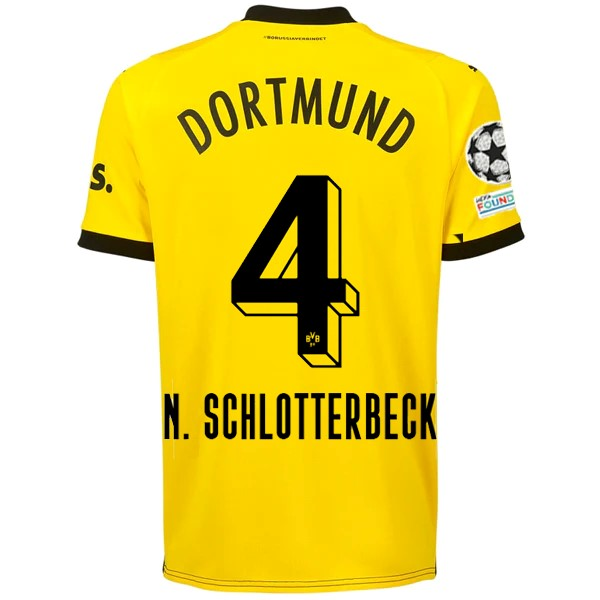 Borussia Dortmund Schlotterbeck 2023-2024 UCL Home Jersey – Authentic Shirt