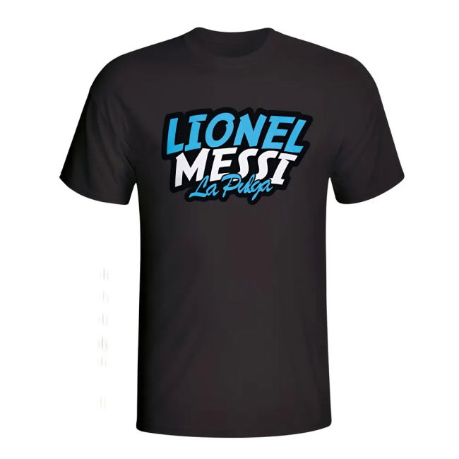 Performance-Driven Lionel Messi Comic Book T-Shirt (Black) - Kids