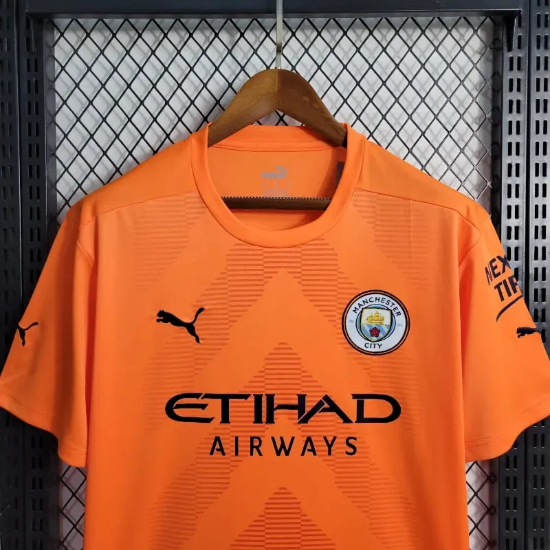 Cheap 2022-2023 Goalkeeper Manchester City Orange Soccer retro kit