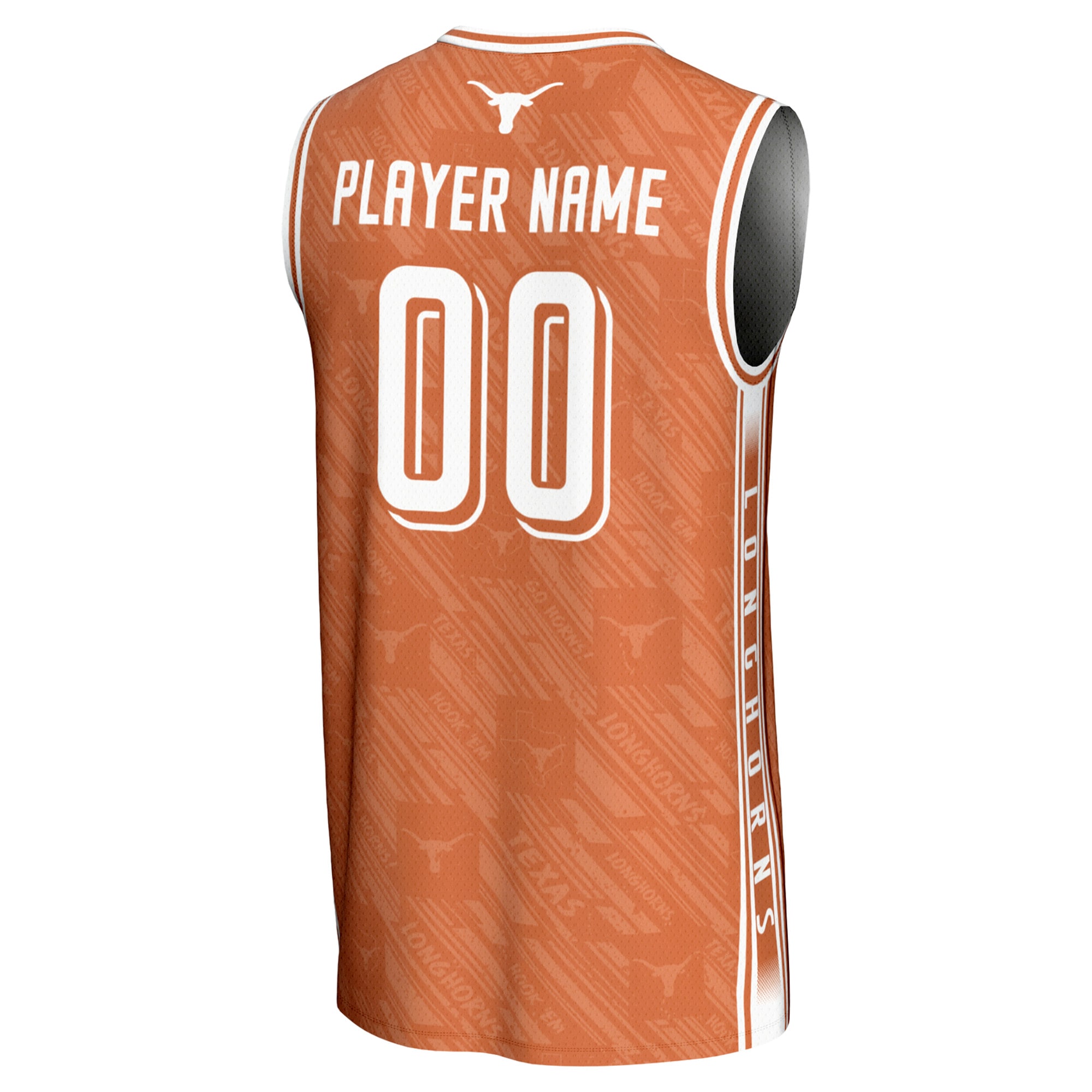 [NJP] Texas Longhorns GameDay Greats Unisex NIL Pick-A-Player Women's Basketball Lightweight Highlight Print Jersey - Texas Orange