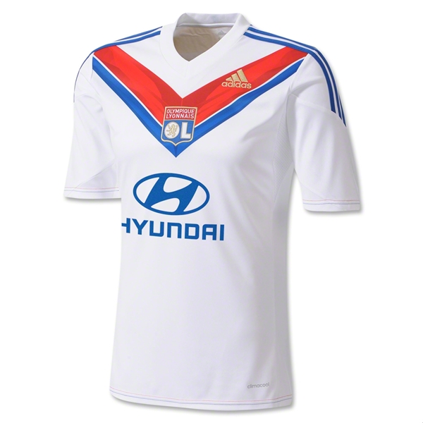 Breathable 13-14 Olympique Lyonnais 9 Lisandro Home White Jersey Shirt