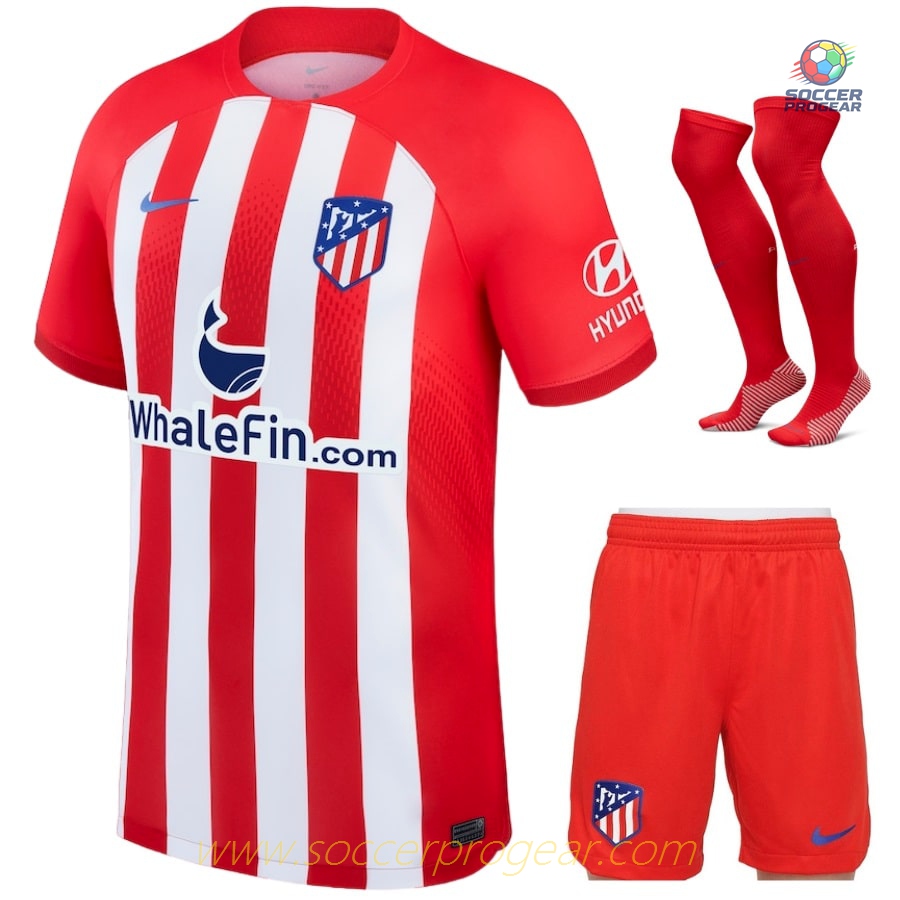 Atletico Madrid 2023 2024 Home Youth Soccer Uniform Soccer Jersey