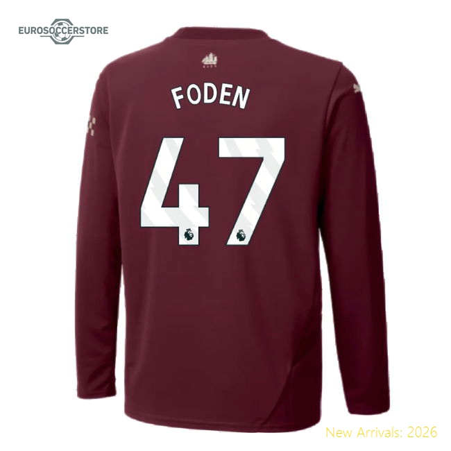 2024-2025 Man City Kids Gentle Foden Jersey Performance Fabric