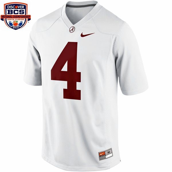 Youth(kids) Alabama Crimson Tide Player #4 Roll Tide Jersey