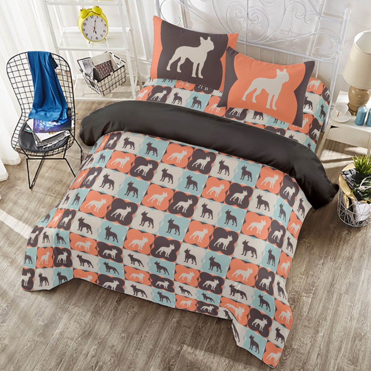 French Bulldog Teddy Duvet Cover Set For Boston Terrier Lovers Durable Dog Item