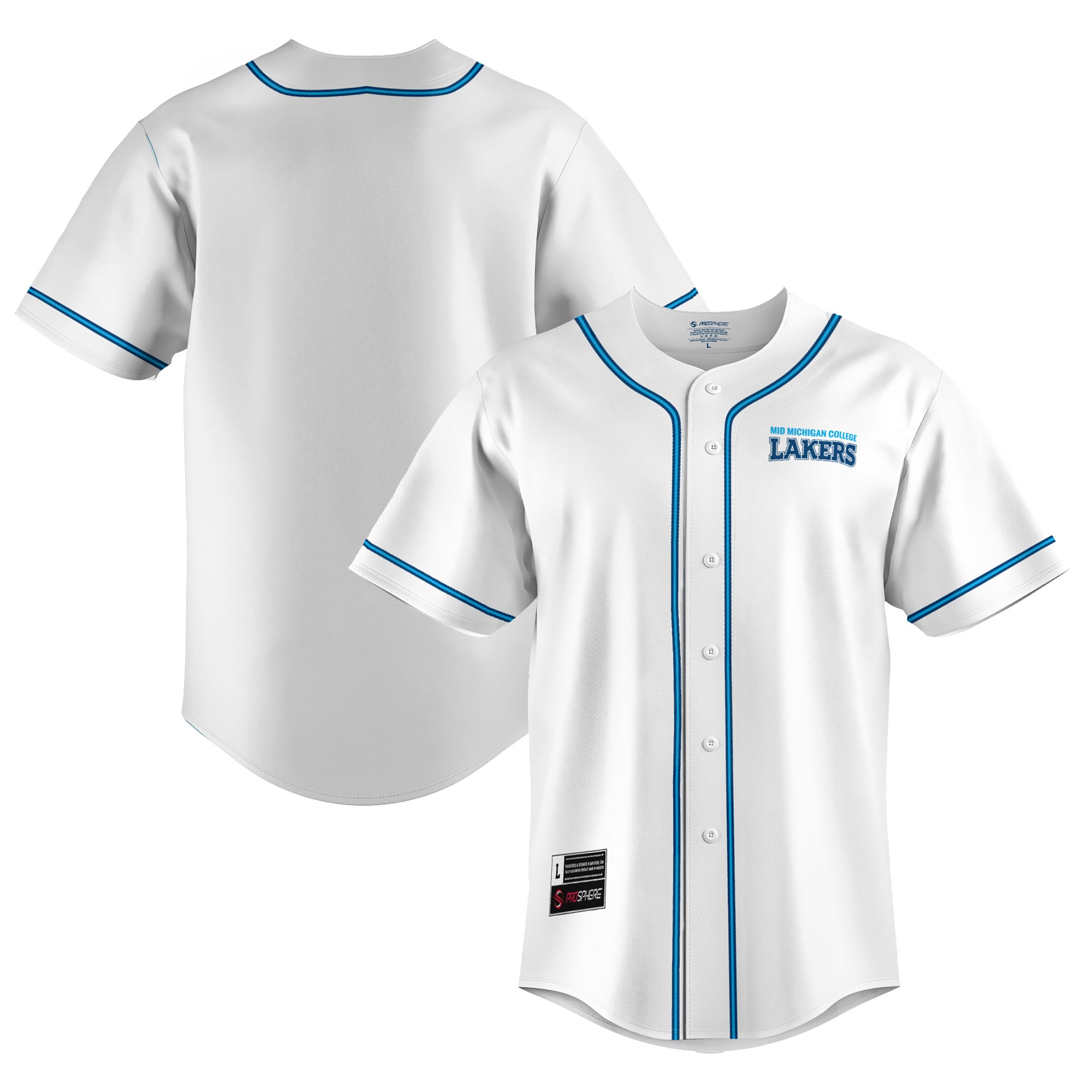 [NJP] Mid Michigan College GameDay Greats Lightweight Baseball Jersey - White
