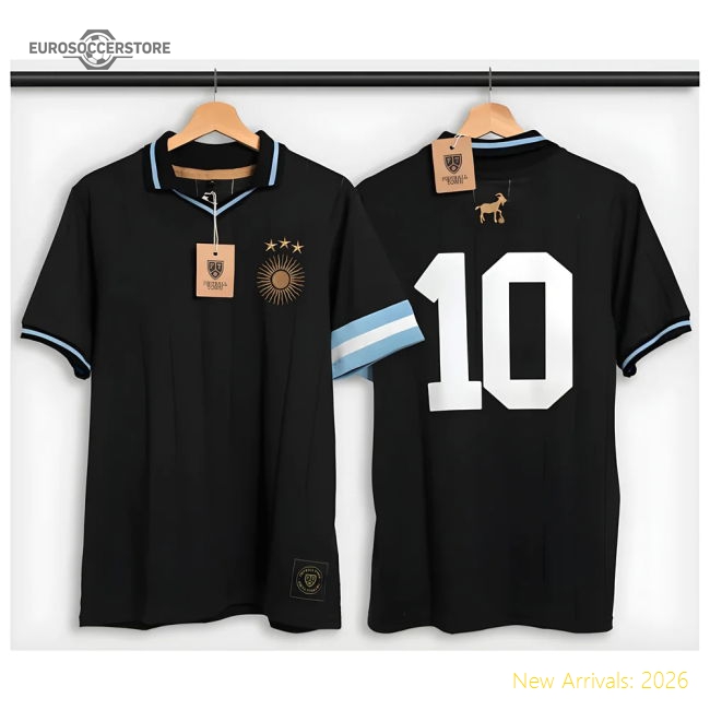 Argentina Messi Polo Shirt Sol GOAT Captain Black