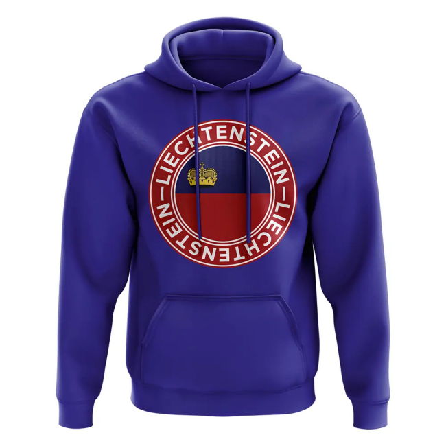 Liechtenstein Football Badge Hoodie (Royal) Worldcup Authentic