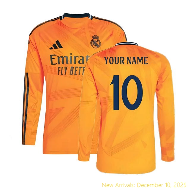 2024-2025 Real Madrid Long Sleeve RM Elite Away Shirt (Your Name)