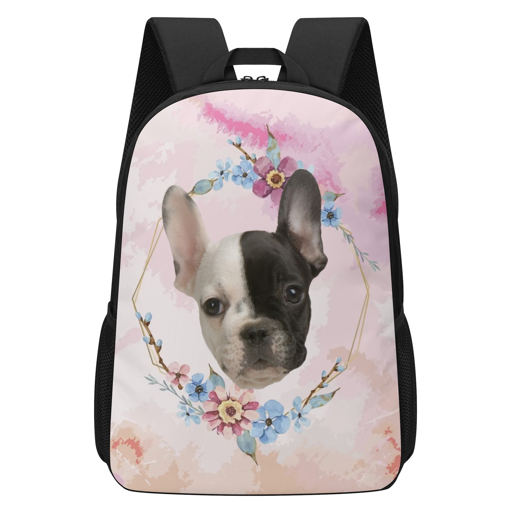 - Warm 17 Inch School Backpack With Your French Bulldog Image Indoor Use